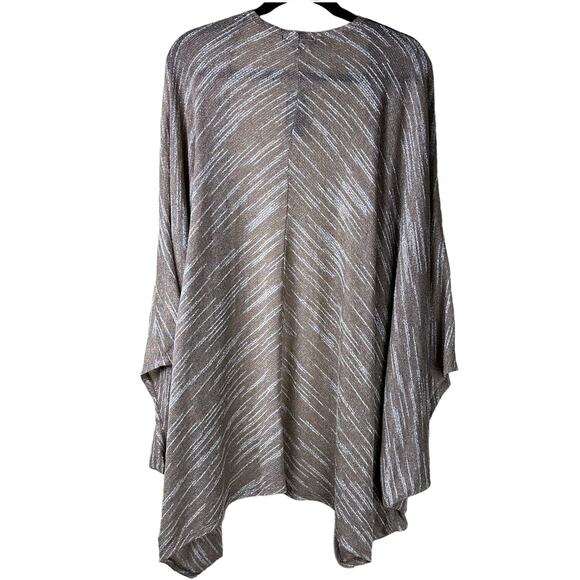 Lane Bryant NWT Women Plus Size 26/28 Bat Wing Open Front Brown Cream Cardigan - Picture 2 of 10